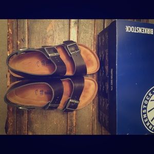 Birkenstock’s double strap with ankle.